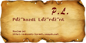 Pákozdi Lóránt névjegykártya